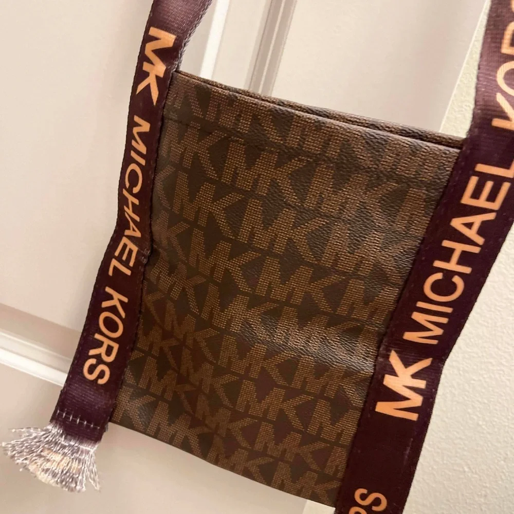 Michael Kors Brown Messenger Bag with Logo Strap